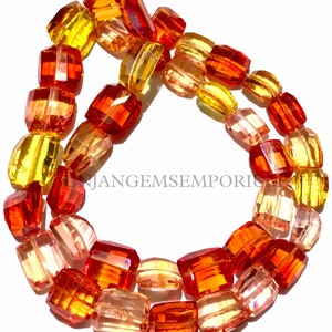 AAAA++ Quality~Padparadscha Sapphire Beads Padparadscha Orange Sapphire Gemstone Beads Sapphire Fancy Cut Beads Sapphire Faceted Nugget Bead