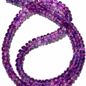 Très rare AAA + Rosish ~ Purple Sapphire Faceted Beads 4mm-6mm Pinkish ~ Purple Sapphire Faceted Rondelle Beads 18 « Pink Sapphire Gemstone Beads