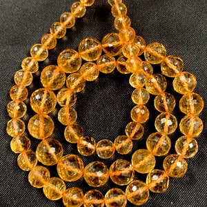 AAA++ Quality Natural Citrine Faceted Round Beads Orange Citrine Faceted Round Shape Beads 6-9mm Citrine Stone Beads Citrine Gemstone Beads