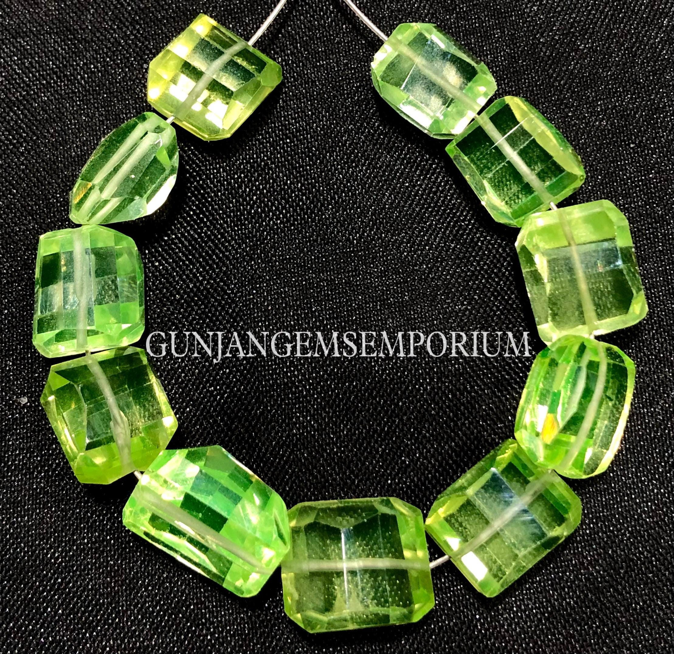 AAAA+ QUALITY~~Rarest Green Spinel Faceted Nuggets Beads 11 Pcs 5 Inch Green Spinel Bracelet Spinel Nuggets Shape Beads Spinel Beads jewelry