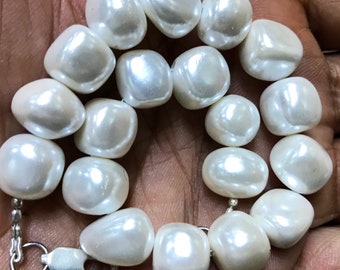 8” Pearl  Nuggets Shape Beads Smooth AAA+ Quality Pearl Beads. Nuggets Shape Amazingly Manufactured Pearl nuggets Bracelet Pear //l10*13mmW/