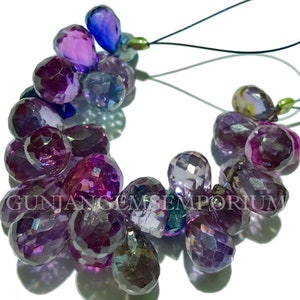Extreem prachtige ~ AAA++ alexandrietkralen zeldzaamste alexandriet gefacetteerde traankralen sprankelende alexandriet edelsteenkralen groothandel GemShop