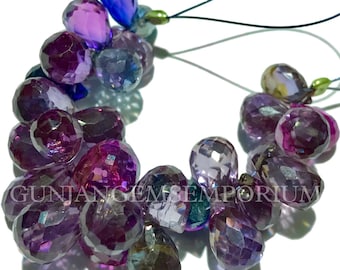 Extremely Gorgeous~AAA++ Alexandrite Beads Rarest Alexandrite Faceted Teardrop Beads Sparkling Alexandrite Gemstone Beads Wholesale GemShop