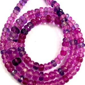 Extremely Beautiful~AAA+ Pinkish Sapphire Beads Pink-Purple Sapphire Faceted Rondelle Beads Purple Sapphire Faceted Gems Beads~~Gift For Her