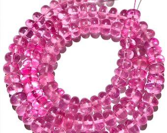AAA+ Quality~~Baby Pink Topaz Smooth Beads Natural Pink Topaz Gemstone Beads Pink Topaz Smooth Rondelle Beads Pink Topaz Stone Jewelry Beads