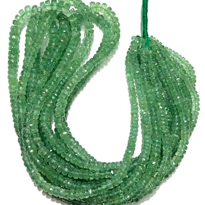 AAAA+ Green Kyanite Faceted Rondelle Beads Rare Natural Green Kyanite Gemstone Beads Genuine Kyanite Faceted Beads Kyanite Rondelle Necklace