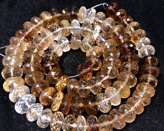 Exclusive Imperial Topaz Faceted Gemstone Bead7-8mm 18” Rondelle Shape Imperial Topaz/Natural Top Notch Quality Imperial Topaz/7-8m 18” Line