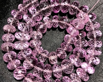 Verdadeiramente Espumante ~~AAAA++ Rosa Espinélio Facetado Rondelle Contas Rosa Espinélio Contas de Pedras Preciosas Rosa Claro Contas de Espinélio Rosa Graduado Colar de Contas