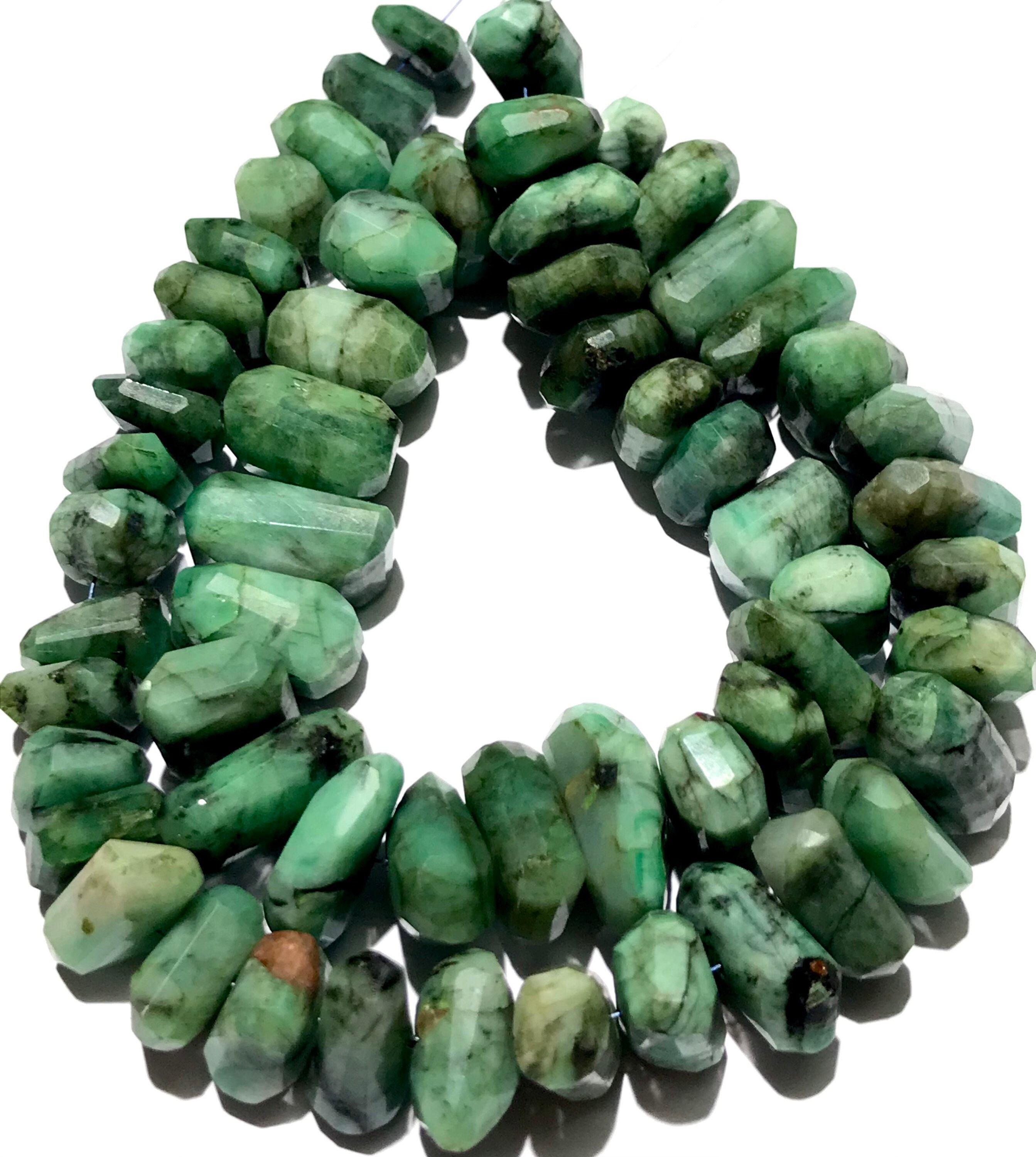 Rarest Shape Rarest~raw Green Emerald Unusual Shape Nugget Beads Natural Green ...