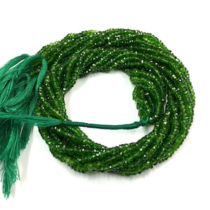 Best Quality 18&quot;Long Strand Elegant Natural Chrome Diopside Faceted Rondelle Beads 3mm Chrome Diopside Gemstone Beads