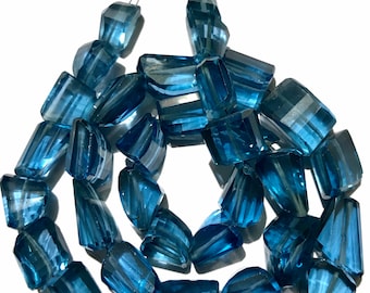 Astonishing Beauty~AAA+ London Color Topaz Faceted Nuggets Beads/Laser Cut London Topaz Gemstone Beads Lustrous London Color Stone Beads 18”