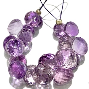 AAA+ Pink Amethyst Faceted Onion Beads Natural Amethyst Gemstone Beads Purple Amethyst Onion Shape Beads 3” Wholesaler Amethyst Briolettes