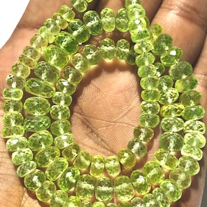 Rarest~~AAAA++ Quality~~Prehnite Gemstone Beads Green Prehnite Faceted Rondelle Beads Sparkling Faceted Green Beads Prehnite Beaded Jewelry