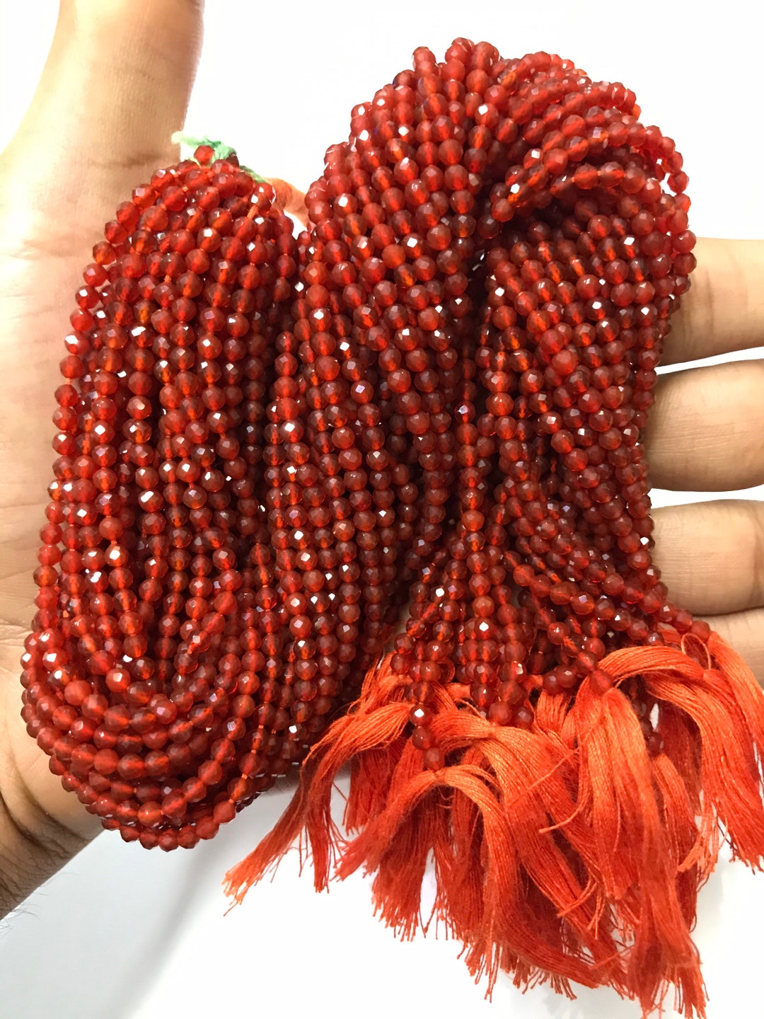 RED ONYX!! Beautiful 3.20mm Red Onyx Faceted Micro Cut Beads.13” 3.20mm ...
