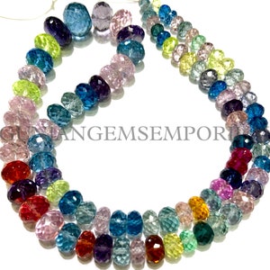 AAAA++ Quality~~Multi Sapphire Gemstone Beads Multi Sapphire Rondelle Beads Multi Color Sapphire Faceted Rondelle Beads Multi Sapphire Beads