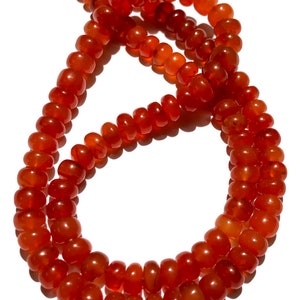 AAA+ Quality~~Orange Carnelian Smooth Beads Natural Carnelian Gemstone Beads Carnelian Smooth Rondelle Beads Carnelian Rondelle Beads Jewels