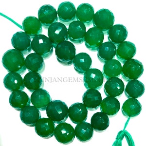 Green Onyx Beads AAA+ QUALITY~~ Natural Green Onyx Faceted Round Beads Green Onyx Necklace Gemstone Beads Green Onyx Balls Christmas Gift