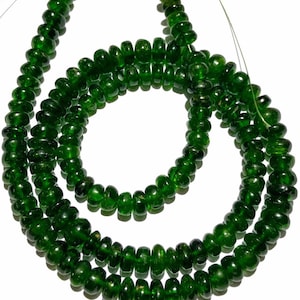 AAA+ Natural Chrome Diopside Gemstone Beads 4-5 MMChrome Diopside Smooth Rondelle Beads Chrome Diopside Gem Beads Chrome Diopside Rondelles