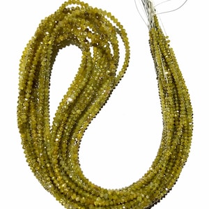 Certified~Yellow Diamond~AAA++ Dark Yellow Diamond Beads 100% Natural Diamond Rondelle Sparkling Yellow Diamond 15” Strand Wholesale Diamond