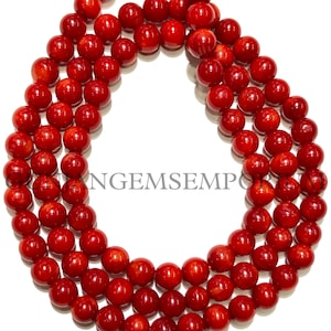 AAA+ Tested Coral Smooth Round Beads Natural Coral 4.5mm Beads Cherry Red Coral Beads Coral Balls Genuine Coral Rounds Shallow Water Corals