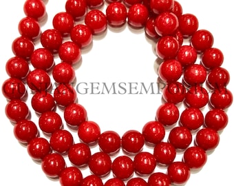 AAA+ Tested Coral Smooth Round Beads Natural Coral 6mm Beads Cherry Red Coral Beads 6mm Coral Balls Genuine Coral Rounds Shallow Water Coral