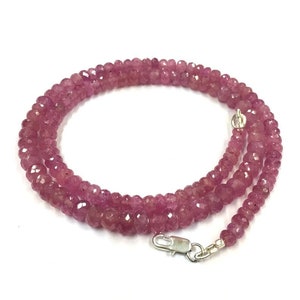 100% Natural Pink Sapphire Faceted Beads Rondelle Shape 6-7mm  Sapphire Gemstone Beads 18&quot; Strand Rare Sapphire Beads