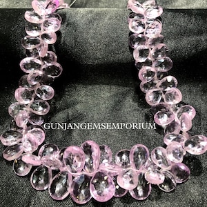 So Rarest~~Pink Sapphire Peardrop Shape Beads AAA+ Sapphire Faceted Almonds Faceted Sapphire Gemstone Beads Faceted Pear Beads 15” Briolette