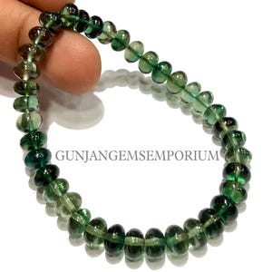 Green Tourmaline Beads Bracelet AAAA+ GRADE Tourmaline Smooth Rondelle Beads 7-9m Tourmaline Bracelet 7” Green Tourmaline Gemstone Jewellery