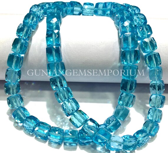 Swiss Blue Zircon Beads AAAA++ Beautiful~~zircon Faceted Cube