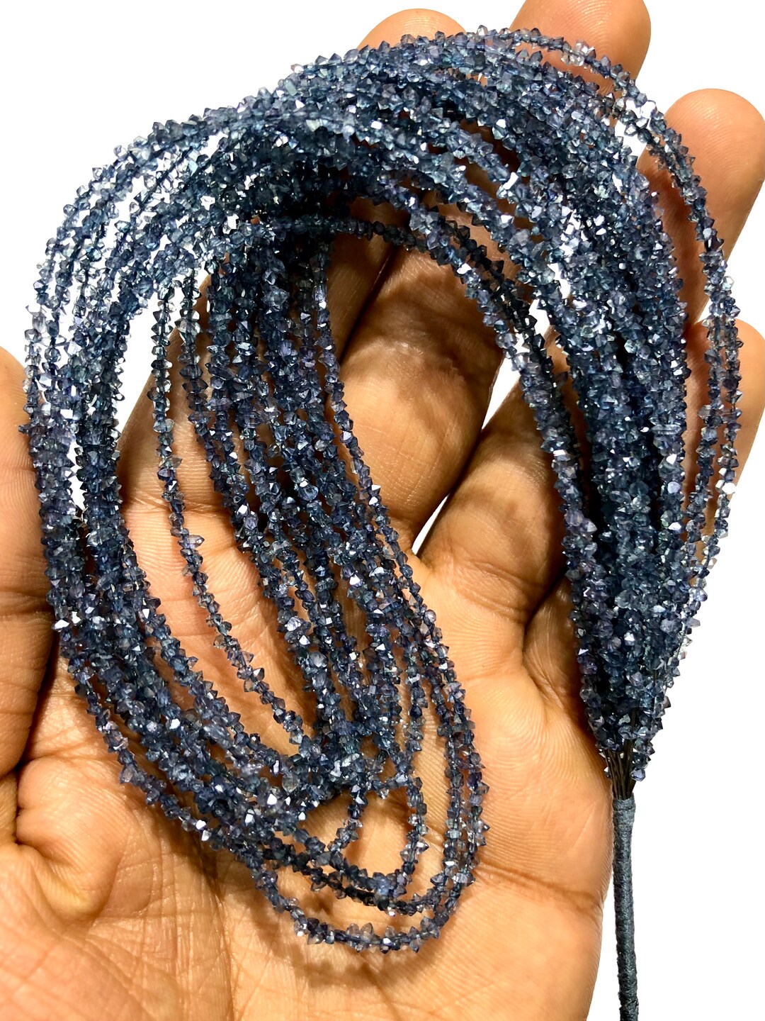 AAAA Blue Herkimer Diamond Quartz Beads Natural Blue Diamond Quartz