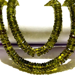 AAA++Oilish~Peridot Edelstein Perlen Natürliche Peridot Heishi Cut Reifen Form Perlen 5-8 MM Grün Peridot Flache Rondelle Perlen Peridot Facettierte Perlen