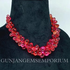 So Gorgeous~~Reddish Pink Padparadsha Sapphire Beads AAAA++ Orange Sapphire Teardrops Red Sapphire Faceted Teardrops Sapphire 10” Briolette