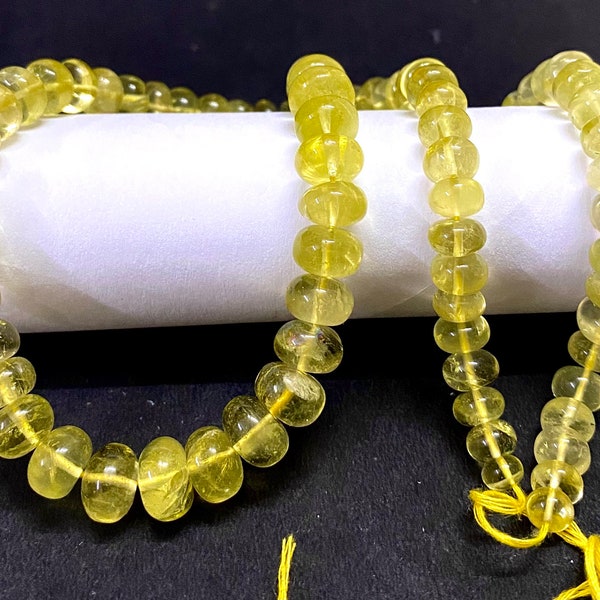 Lemon Topaz Smooth Rondelle Gemstone Bead 6-7MM Lemon Topaz Rondelle Beads 18’’ Natural Lemon Topaz Gemstone Beads Lemon Topaz Smooth Beads