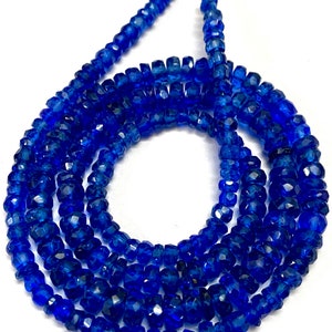 Extremely Beautiful~AAA+ Blue Sapphire 4/5mm Blue Sapphire Faceted Rondelle Beads Royal Blue Sapphire Faceted Beads Blue Sapphire Strands