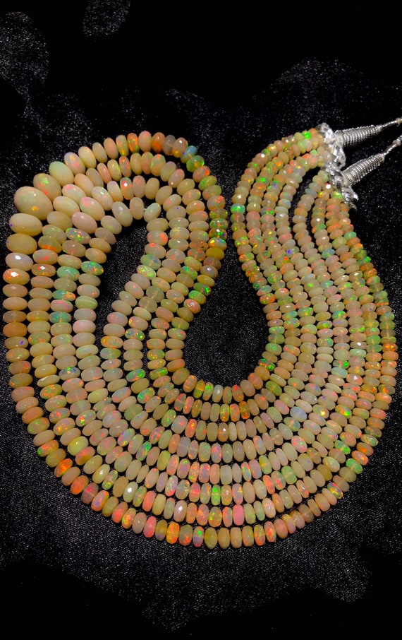 Collar De Cuentas De ópalo Verde Etíope Natural/ Collar De Cuentas De ópalo AAA+/ Collar De Cuentas De ópalo Verde Fuego Welo/ Cuentas De ópalo Etíope Verde/ - España