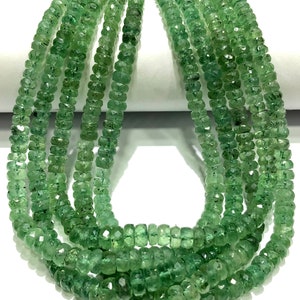 AAA Green Kyanite Faceted Rondelle Beads Rare Natural Green Kyanite Gemstone Beads Genuine Kyanite Faceted Beads Kyanite Rondelle Necklace
