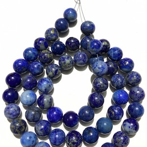 Stunning~Lapis Lazuli Stone Smooth Balls Natural Lapis Lazuli Round Shape Gemstone Beads Lapis 8-9MM Spheres Lapis Lazuli 18” Bead Wholesale