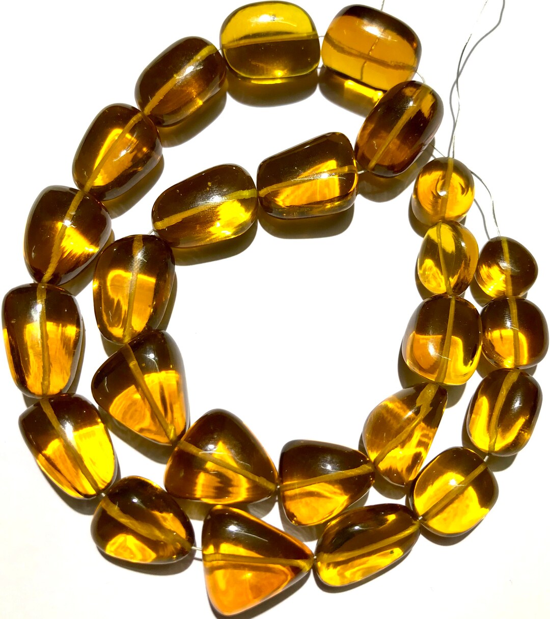 Bello ~~AAAA+ Qualità ~~ Giallo Citrino Idro Quarzo Pepite lisce