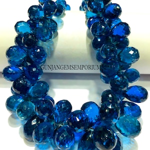 AAAA+ QUALITY~~Blue Spinel Faceted Teardrops Beads So Beautiful Neon Blue Spinel Teardrop Shape Beads Side Drilled Spinel Gemstone Necklace