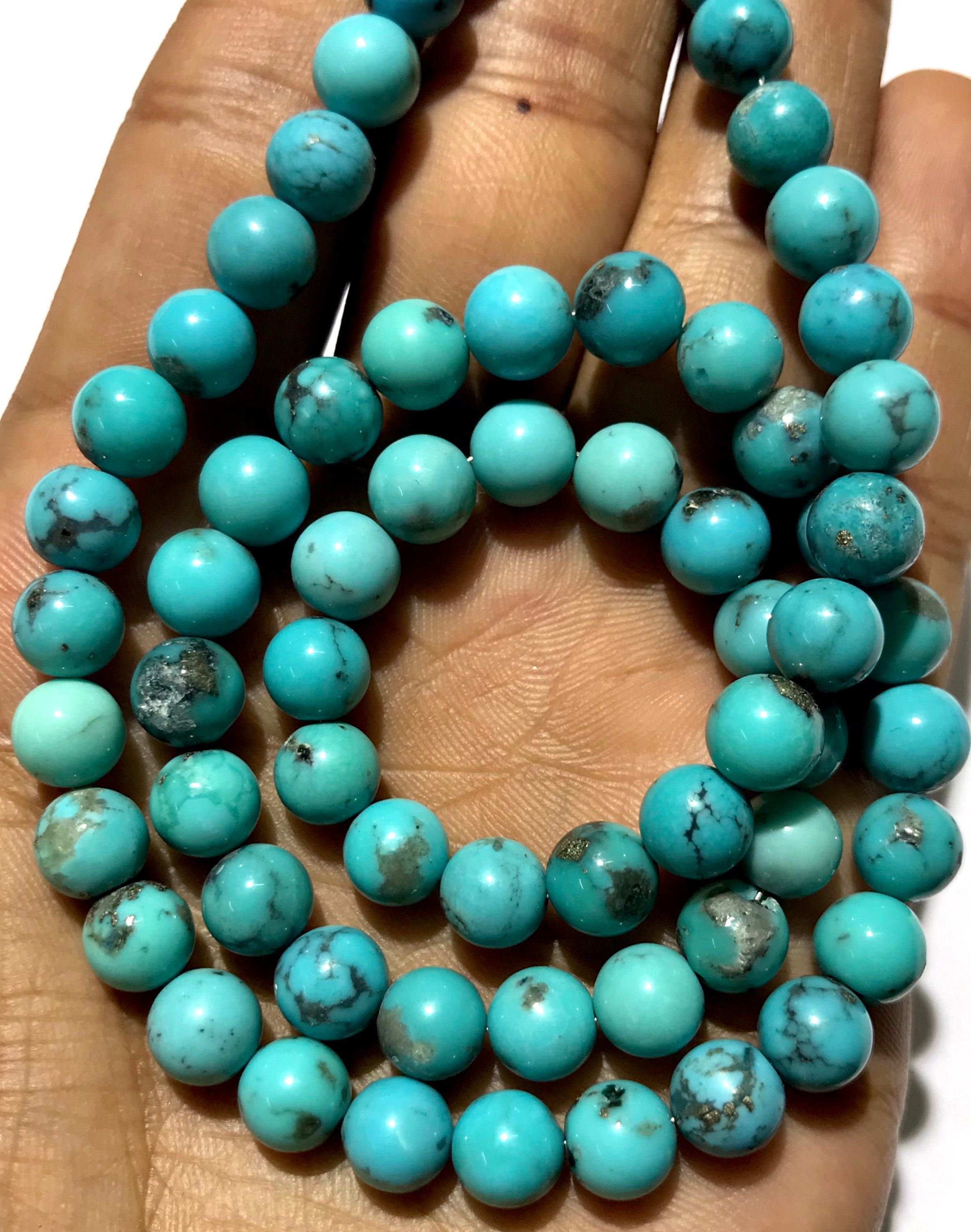  MOKYYus Blue Turquoise Beads, 8mm Blue Turquoise