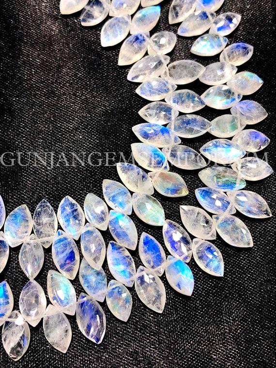Sparkling~~blue Fire~aaa+ White Rainbow Moonstone Beads Natural