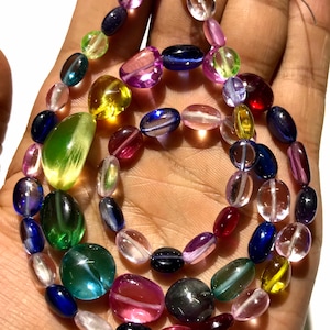 Extremely Beautiful~AAA+ Multi Spinel Smooth Oval Shape Beads Disco Multi Spinel Smooth Beads Multi Spinel 6mm-14mm Oval Beads 18” Gems Bead