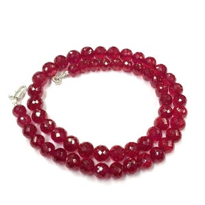 Faceted Red Corundum Round Ball Beads 7-9mm Superb Quality 17&quot; Strand Jewelry Making Beads Red Color Round Shape Gemstone Beads Rare Stuff
