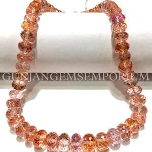 AAAA++ So GORGEOUS~~Padparadscha Sapphire Faceted Rondelle Beads Top QUALITY Peach Sapphire Beads Orange Sapphire Rondelle Sapphire Gemstone