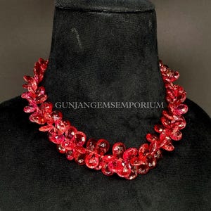 So Colorful~~Padparadscha Sapphire Briolettes AAA+ Rarest Pinkish Orange Sapphire Faceted Peardrops Beautiful 6” Faceted Sapphire Bracelet