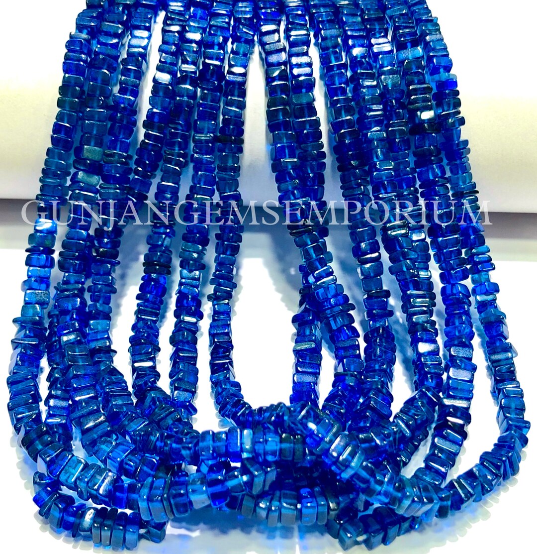 AAA+ Royal Blue Sapphire Smooth Cuboid Beads 5mm Blue Sapphire Square ...