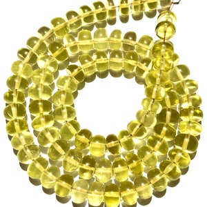 AAA+ Yellow Lemon Topaz Smooth Beads Natural Lemon Topaz Gemstone Beads Yellow Topaz Smooth Rondelle Beads Lemon Topaz Jewelry Making Beads