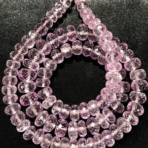 Cuentas de morganita rosa facetadas de calidad AAAA+, cuentas de morganita rosa facetadas, cuentas de morganita rosa facetadas de 6 a 10 mm, tira de cuentas de morganita