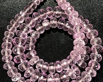 AAAA+ Quality~~Pink Morganite Faceted Rondelle Beads Morganite Gemstone Beads Faceted Pink Rondelle Beads 6to 10mmMorganite Beaded Strand