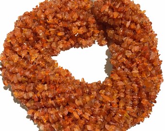 Carnelian Rectangle Beads 15" Strand - 4x10mm, 45 Beads Per Strand, Orange